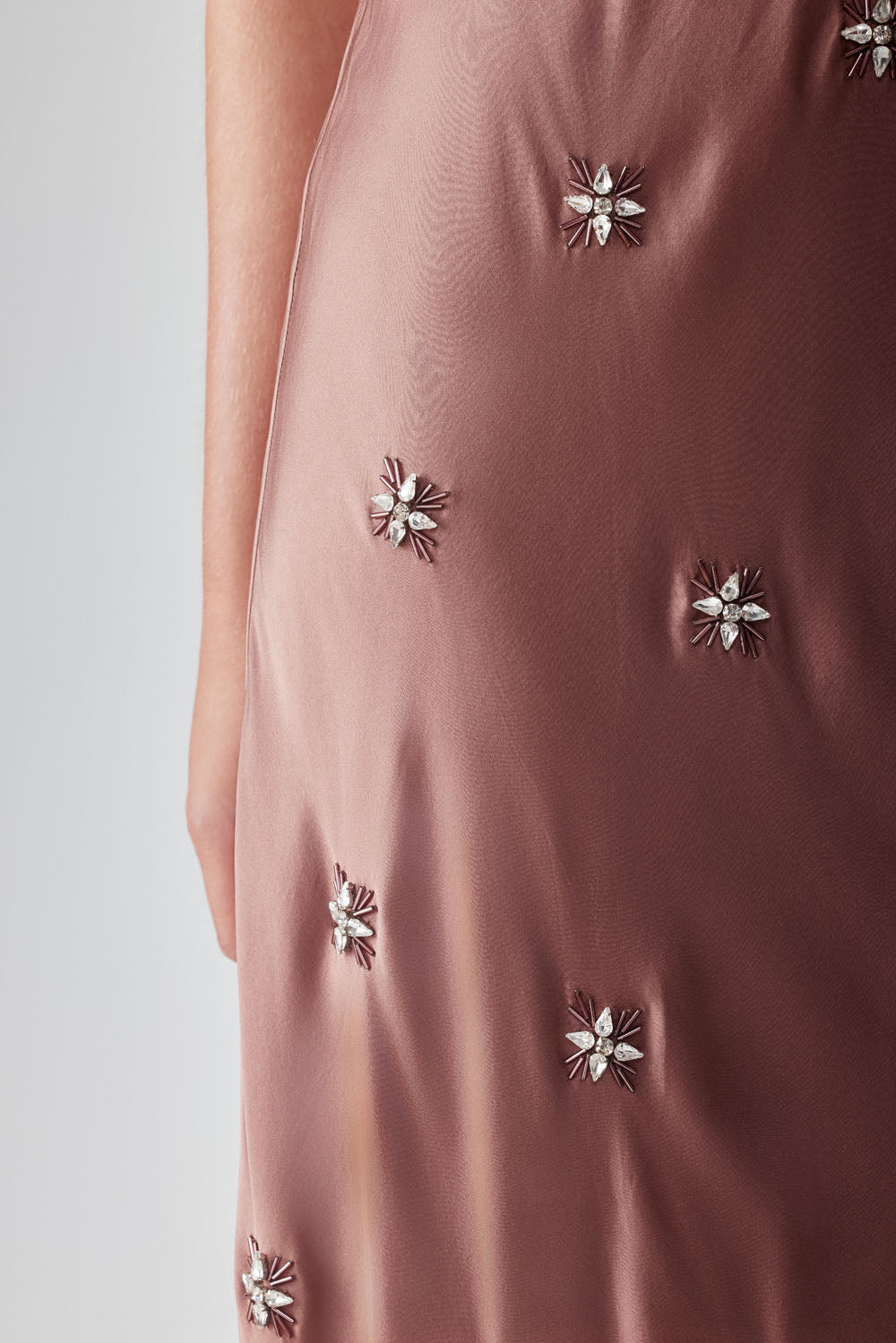 KABIRA EMBELLISHED SKIRT - MOCHA