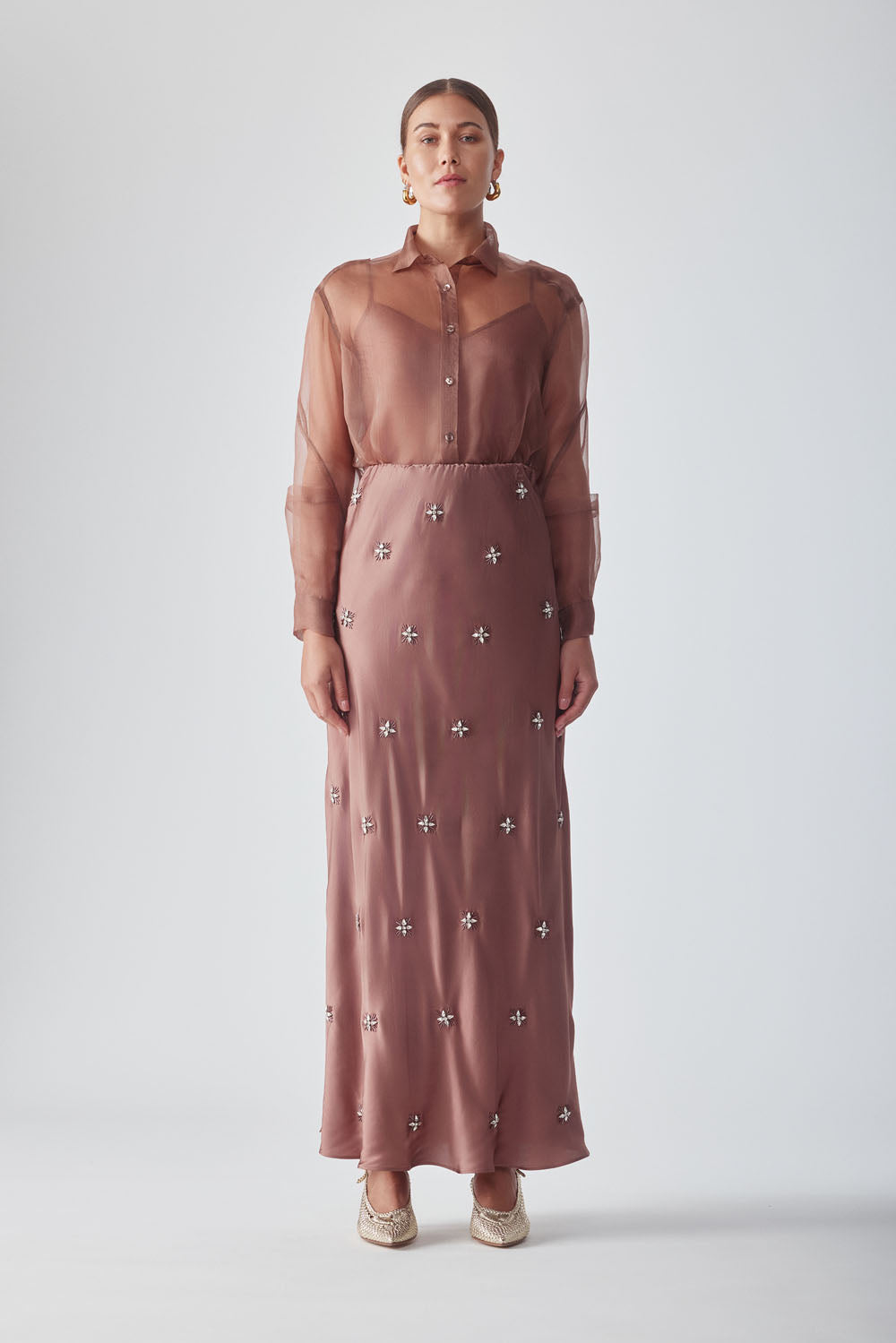 SAYA ORGANZA SHIRT - MOCHA