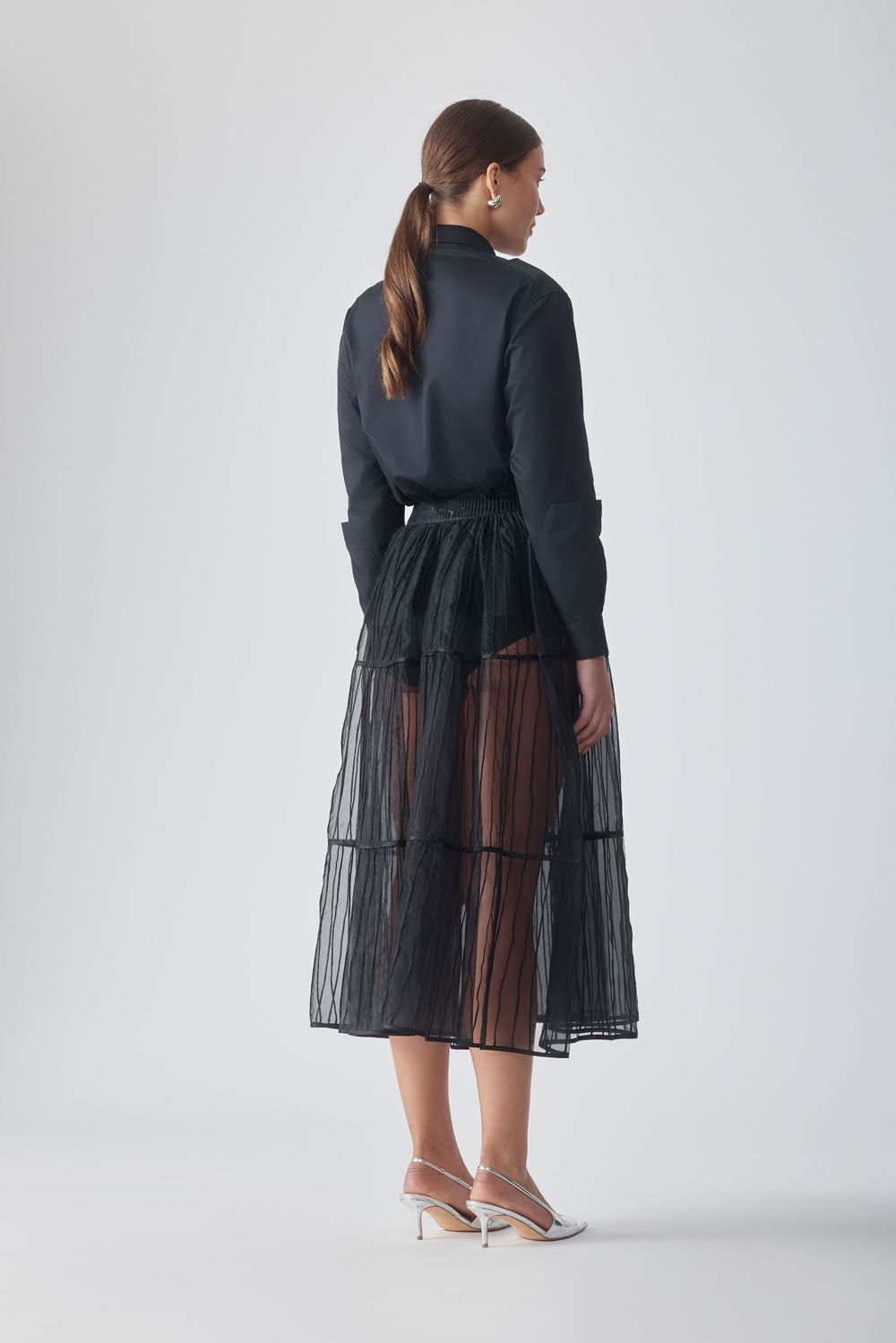 AFAF HAND-PIPED SKIRT - ROSE PETAL PRINT