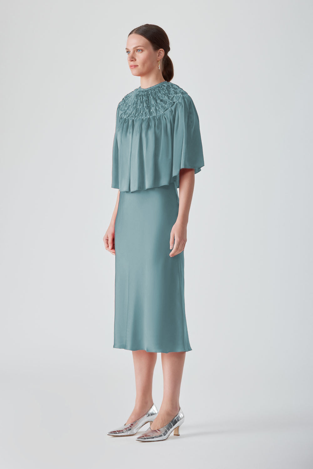 TIYA EMBELLISHED CAPE - SAXON