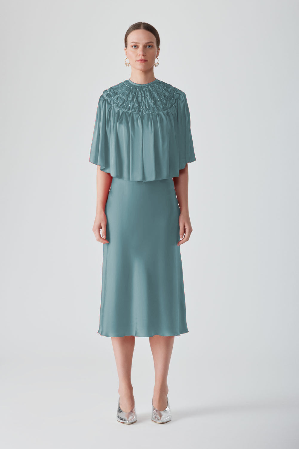 TIYA EMBELLISHED CAPE - SAXON