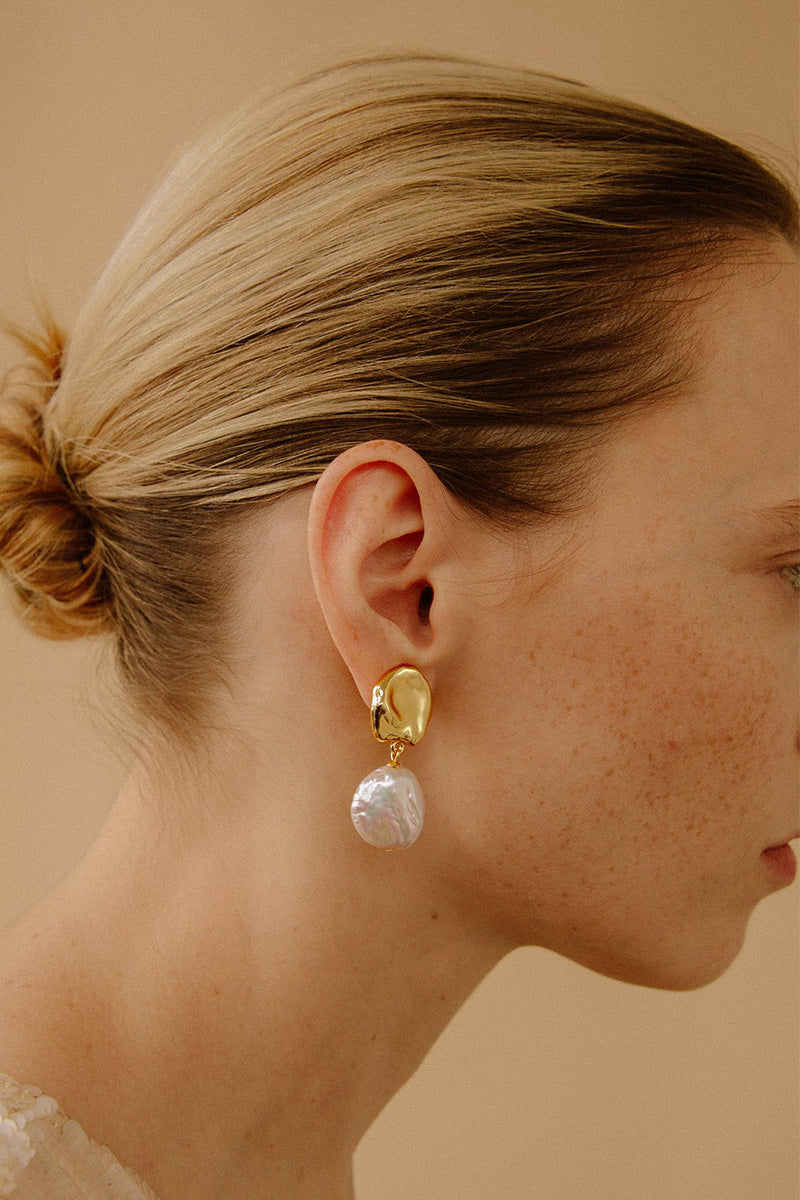 COIN REFLECTION EARRINGS IN GOLD