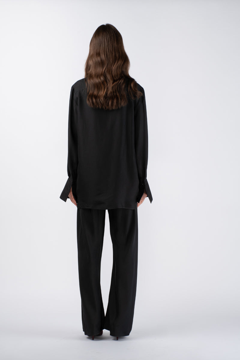 RIDA SILK TWILL SHIRT - NOIR