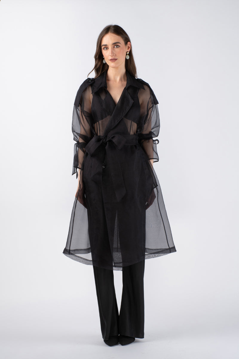 JANNAT ORGANZA TRENCH - NOIR