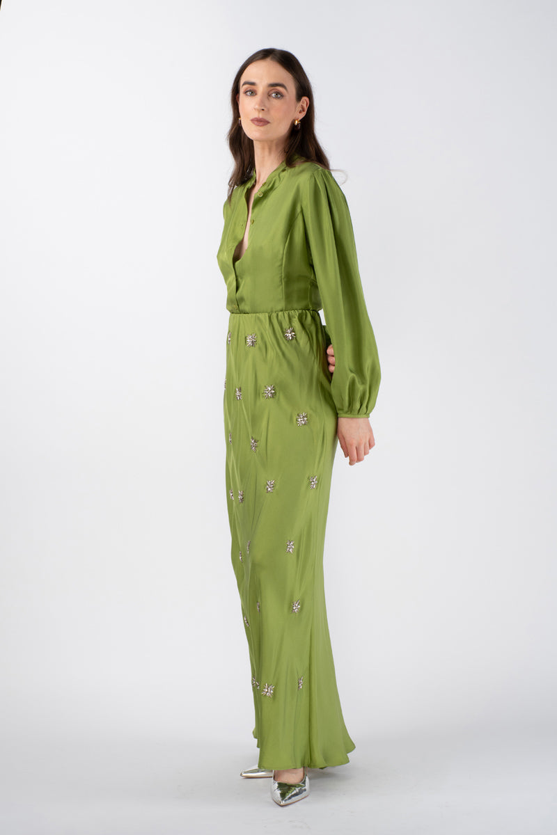 MAZIA SILK TWILL SHIRT - CITRON