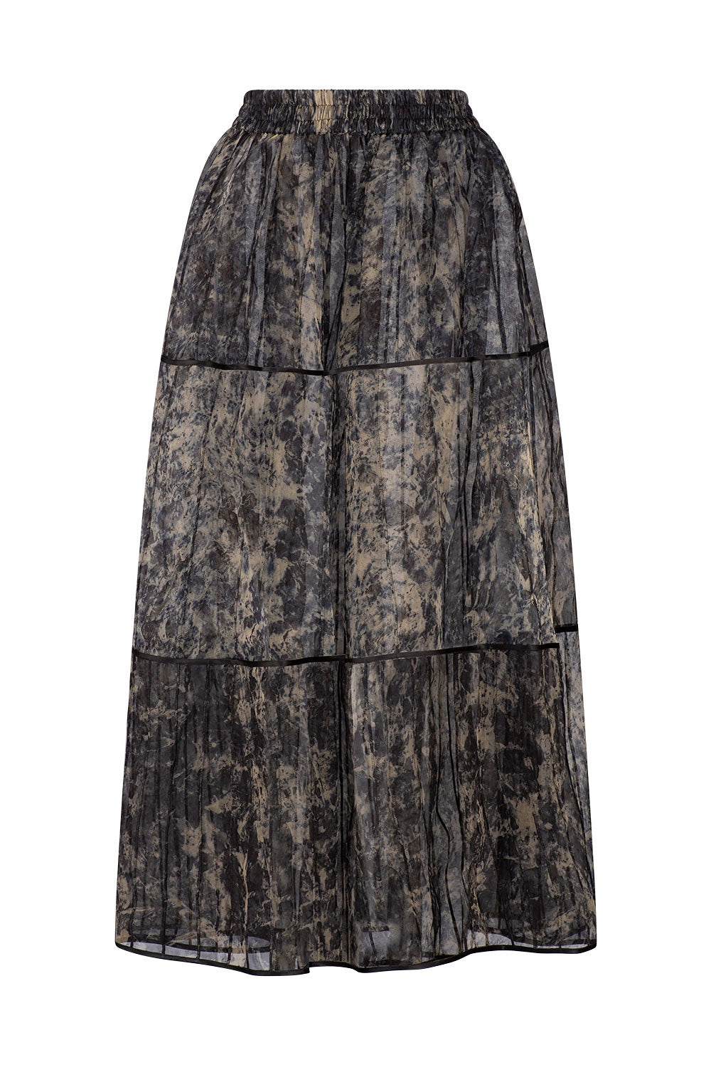 AFAF HAND-PIPED SKIRT - ROSE PETAL PRINT