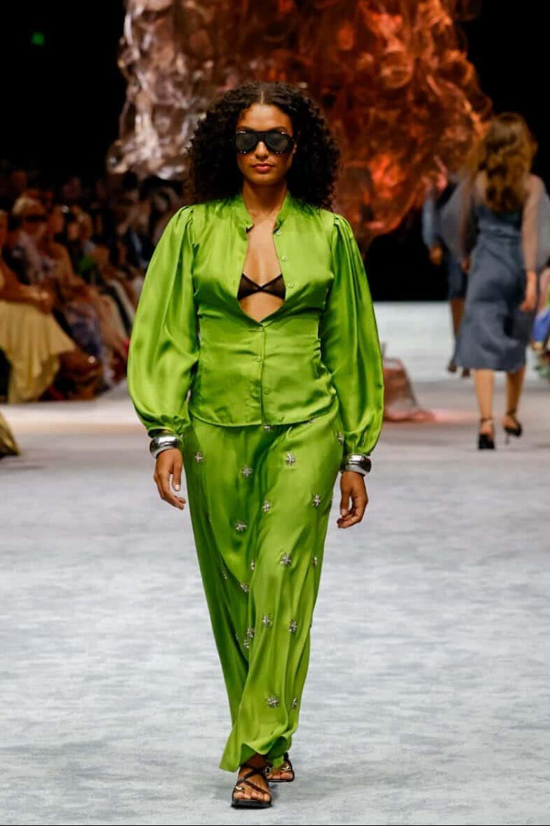 KABIRA EMBELLISHED SKIRT - CITRON