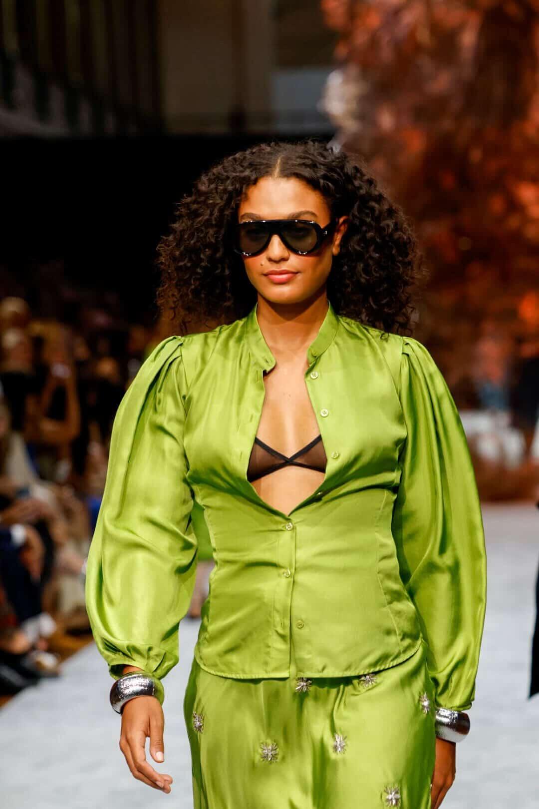 MAZIA SILK TWILL SHIRT - CITRON