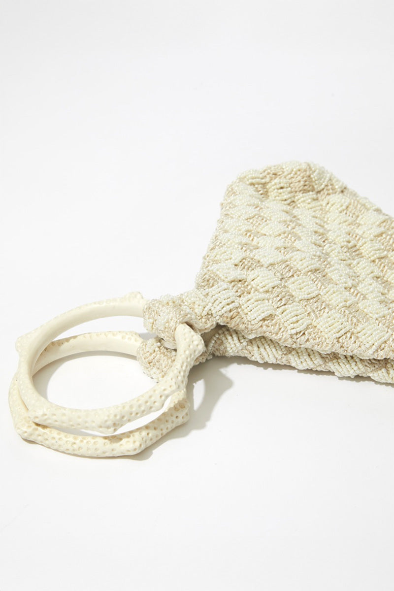 THE HOLD | INTIMATE EXCHANGE BEADED BAG-WHITE