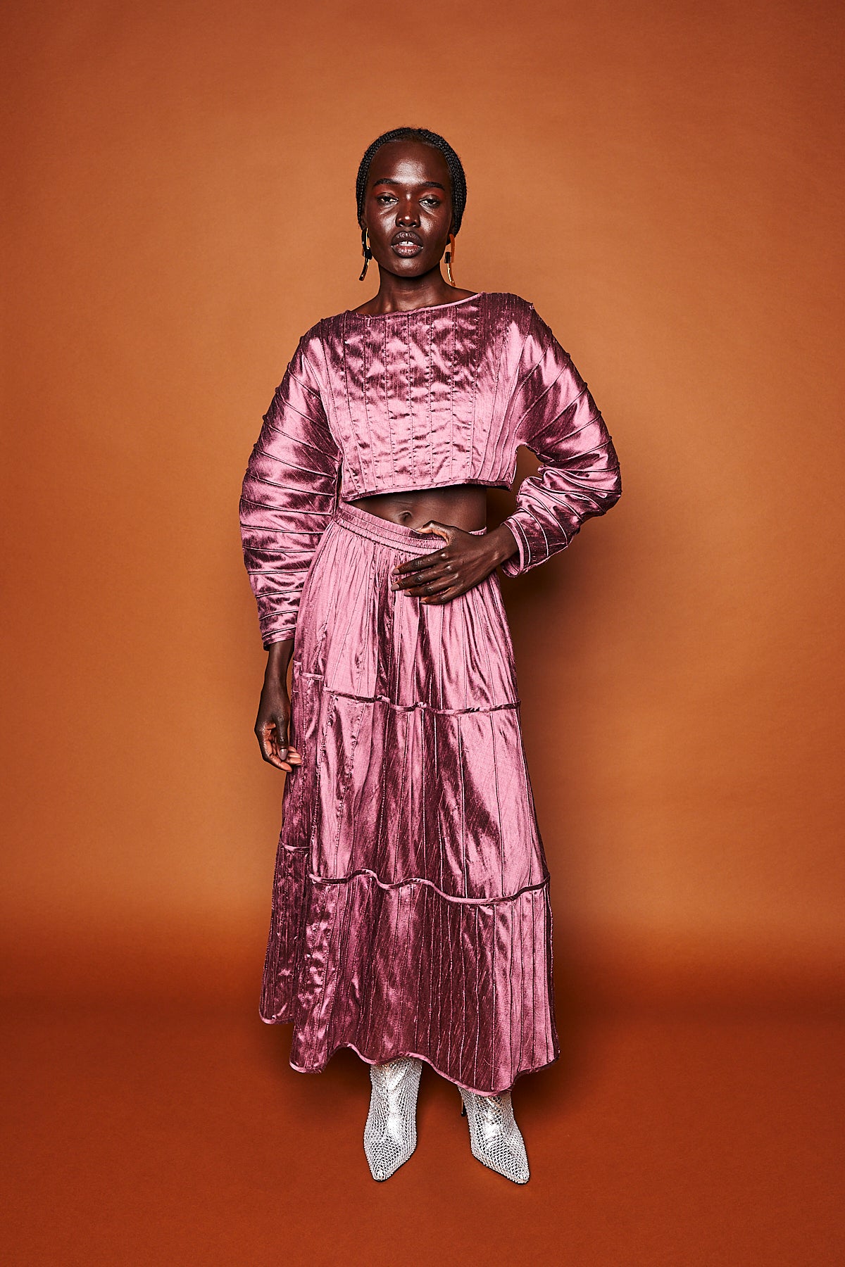 AFAF HANDPIPED SKIRT-LAVENDER