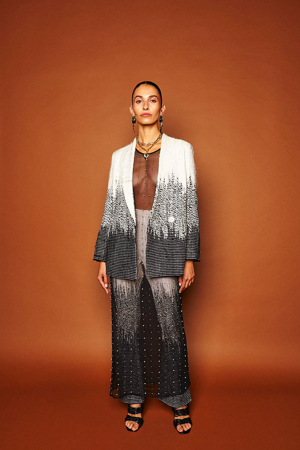 NAZMA PEARL BEADED DRESS-NOIR