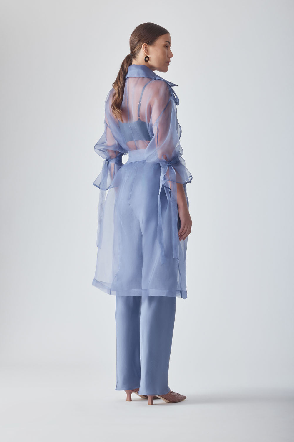 JANNAT ORGANZA TRENCH - PERIWINKLE