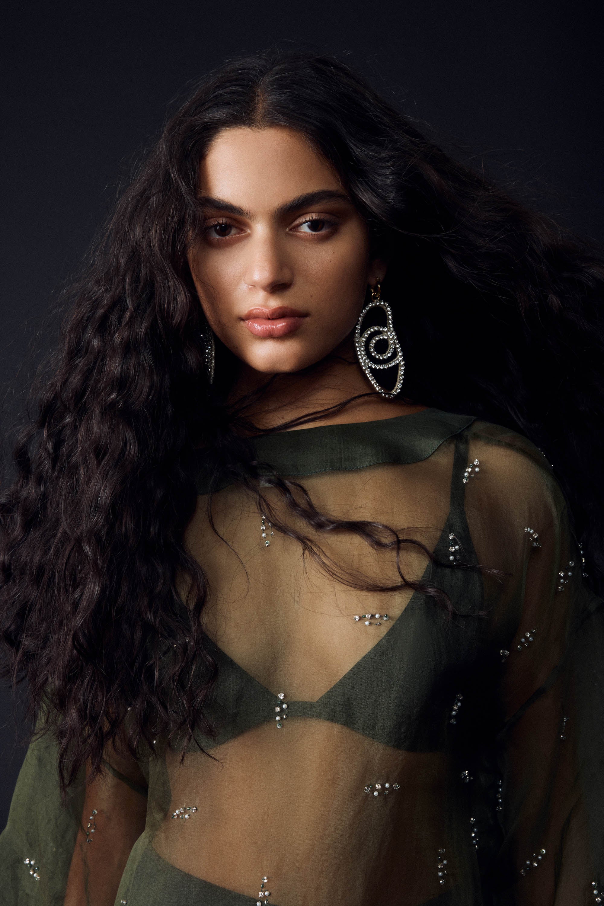 DUA EMBELLISHED KIMONO-OLIVE