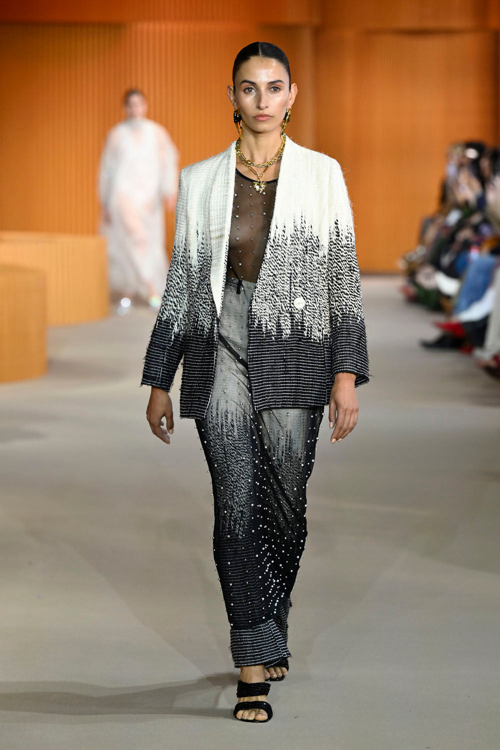 NAZMA PEARL BEADED DRESS-NOIR