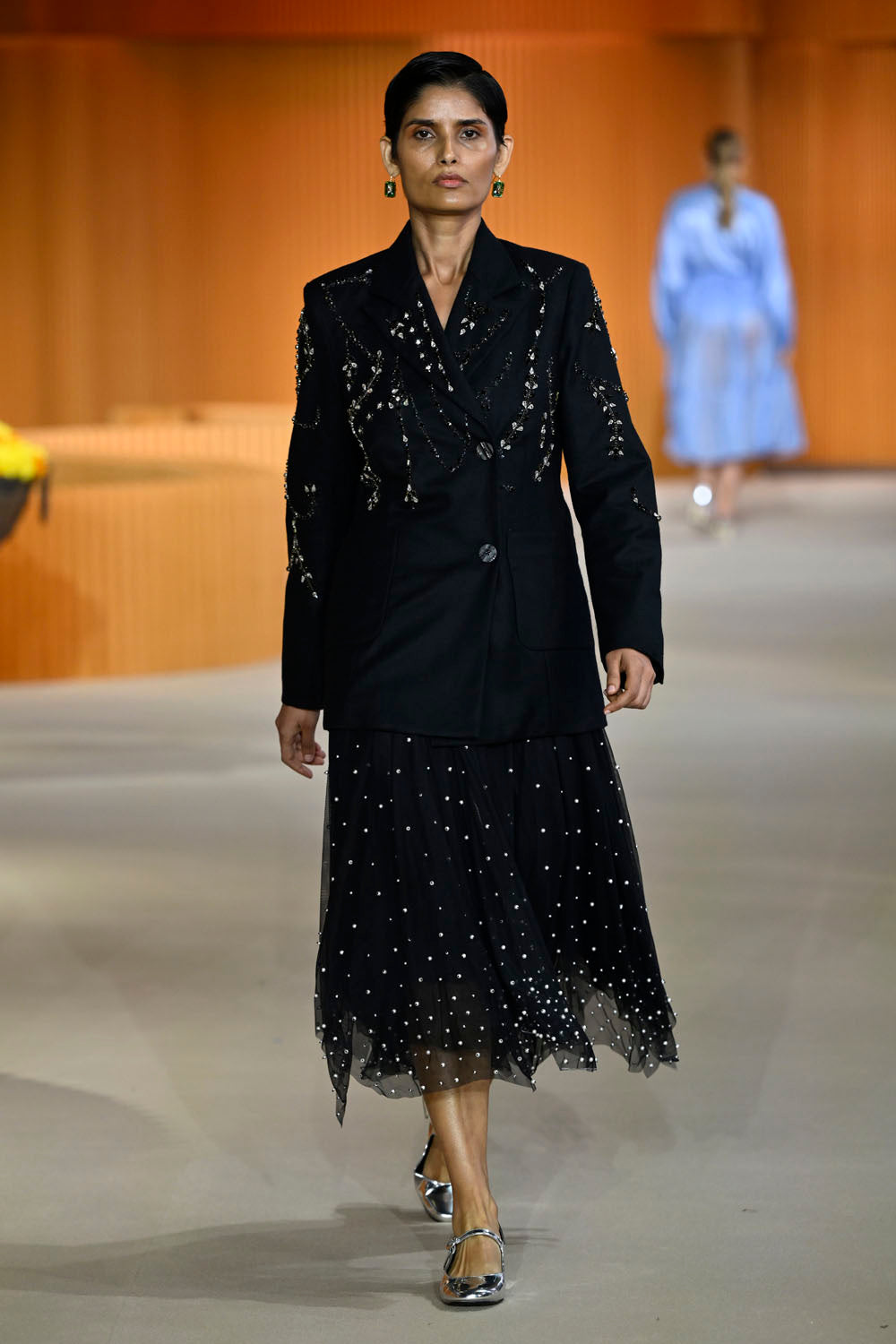 PRIYA EMBELLISHED BLAZER-NOIR