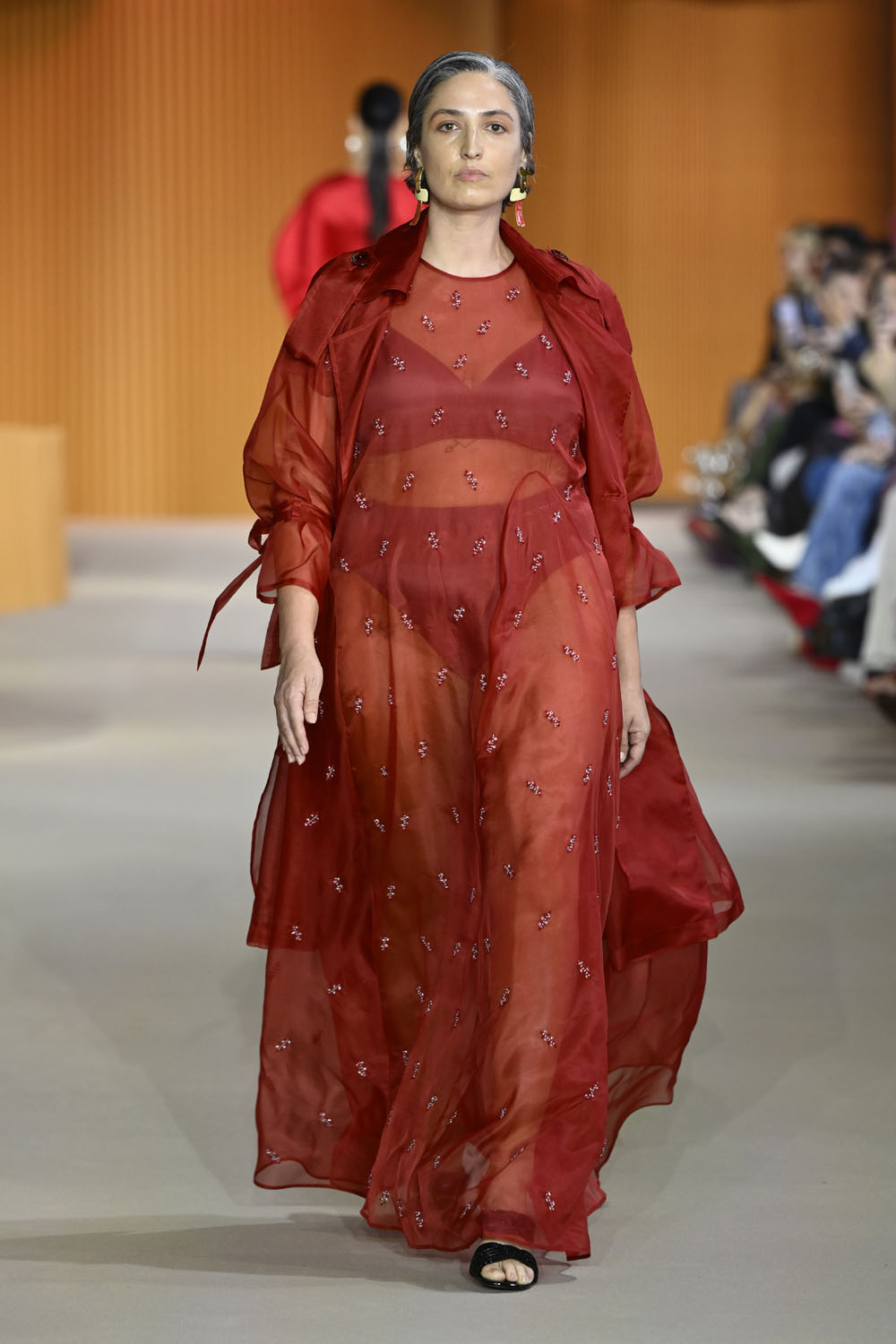 UMA EMBELLISHED MAXI DRESS-RED CHILLI