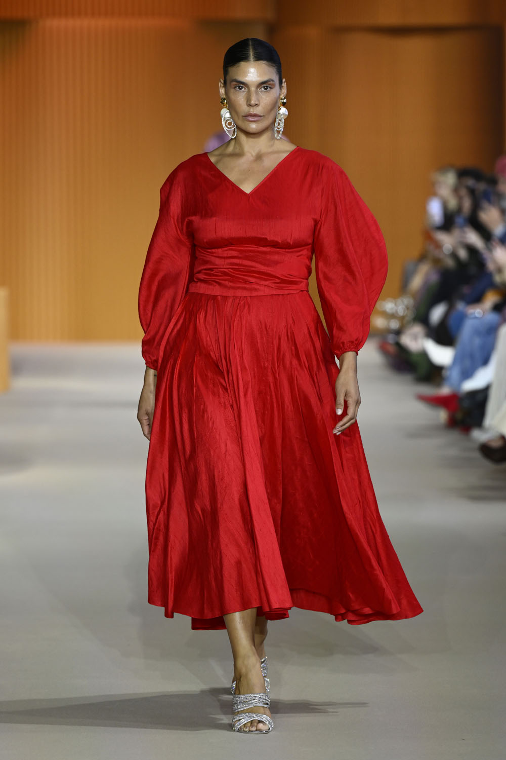 AMINA SWING SKIRT-RED CHILLI