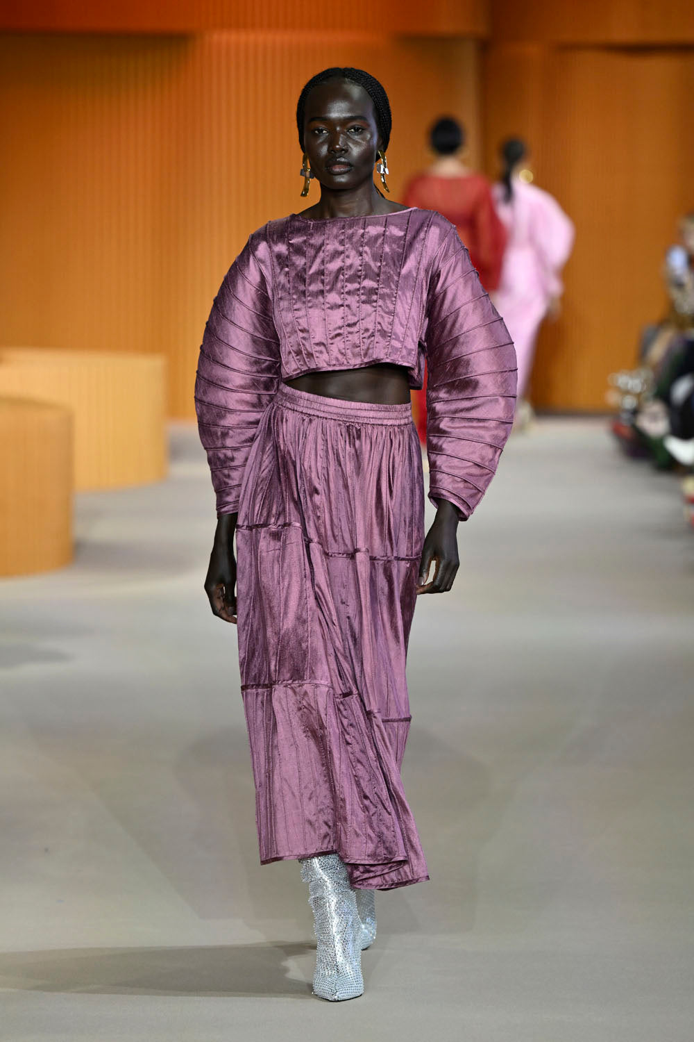 AFAF HANDPIPED SKIRT-LAVENDER