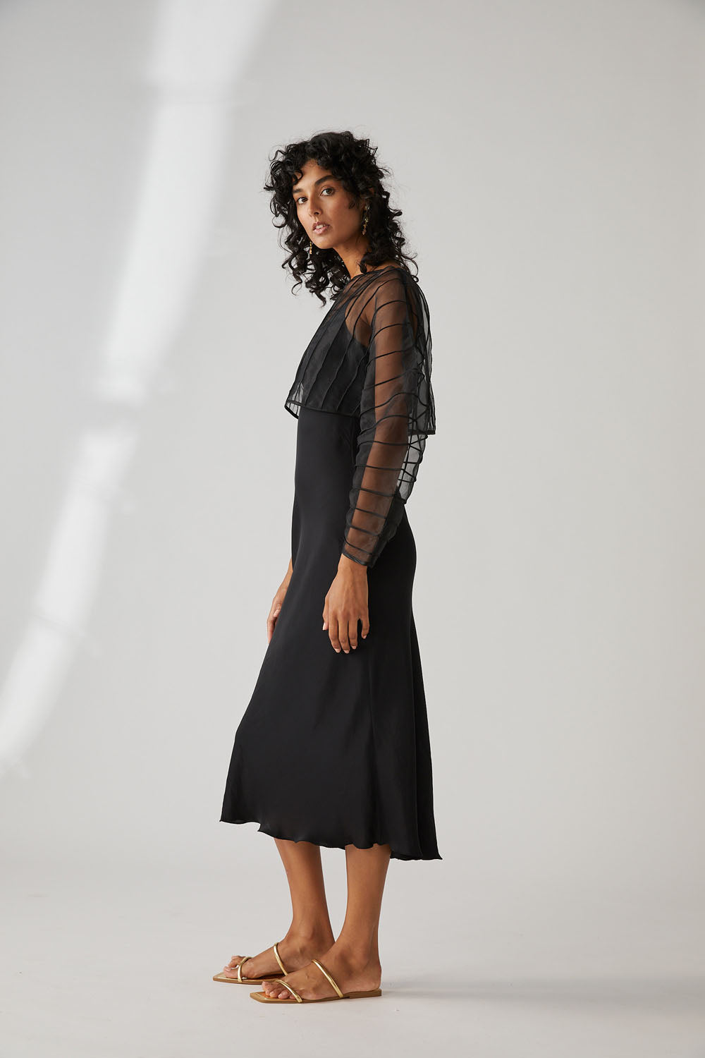 AFAF HAND-PIPED TOP - NOIR