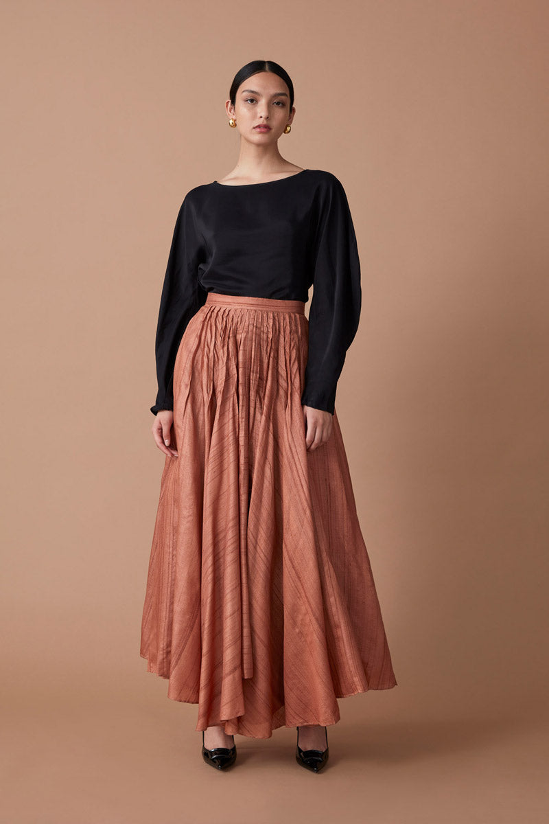 AMINA SWING SKIRT - TERRACOTTA