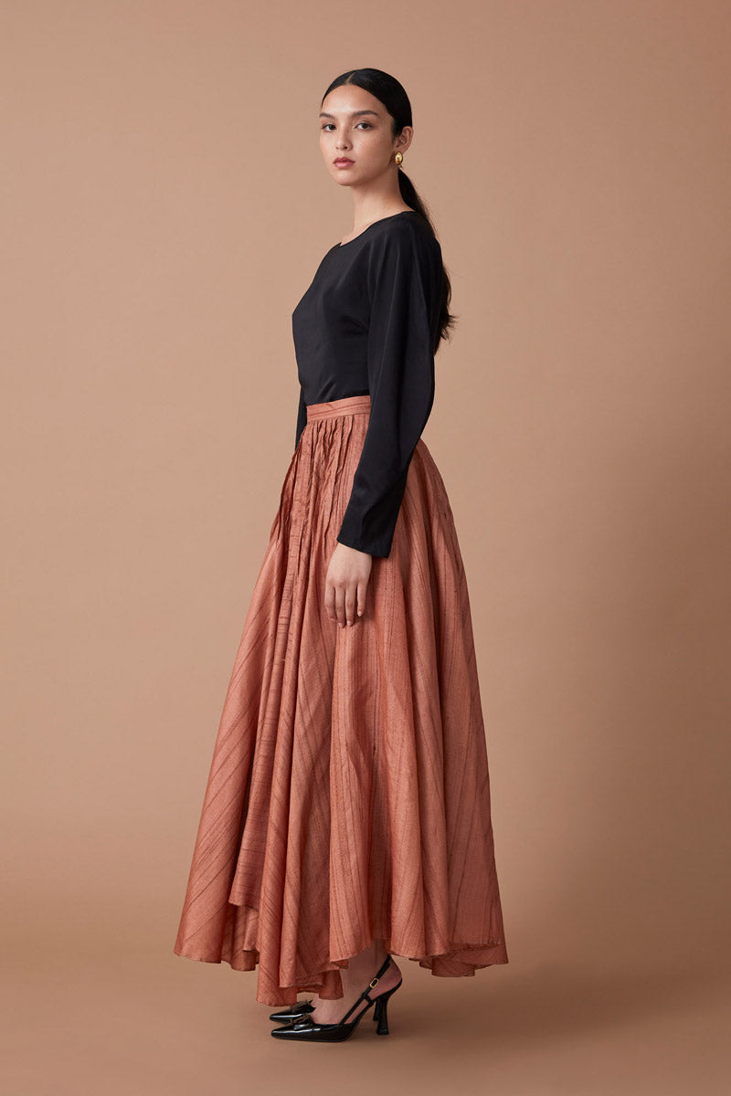 AMINA SWING SKIRT - TERRACOTTA