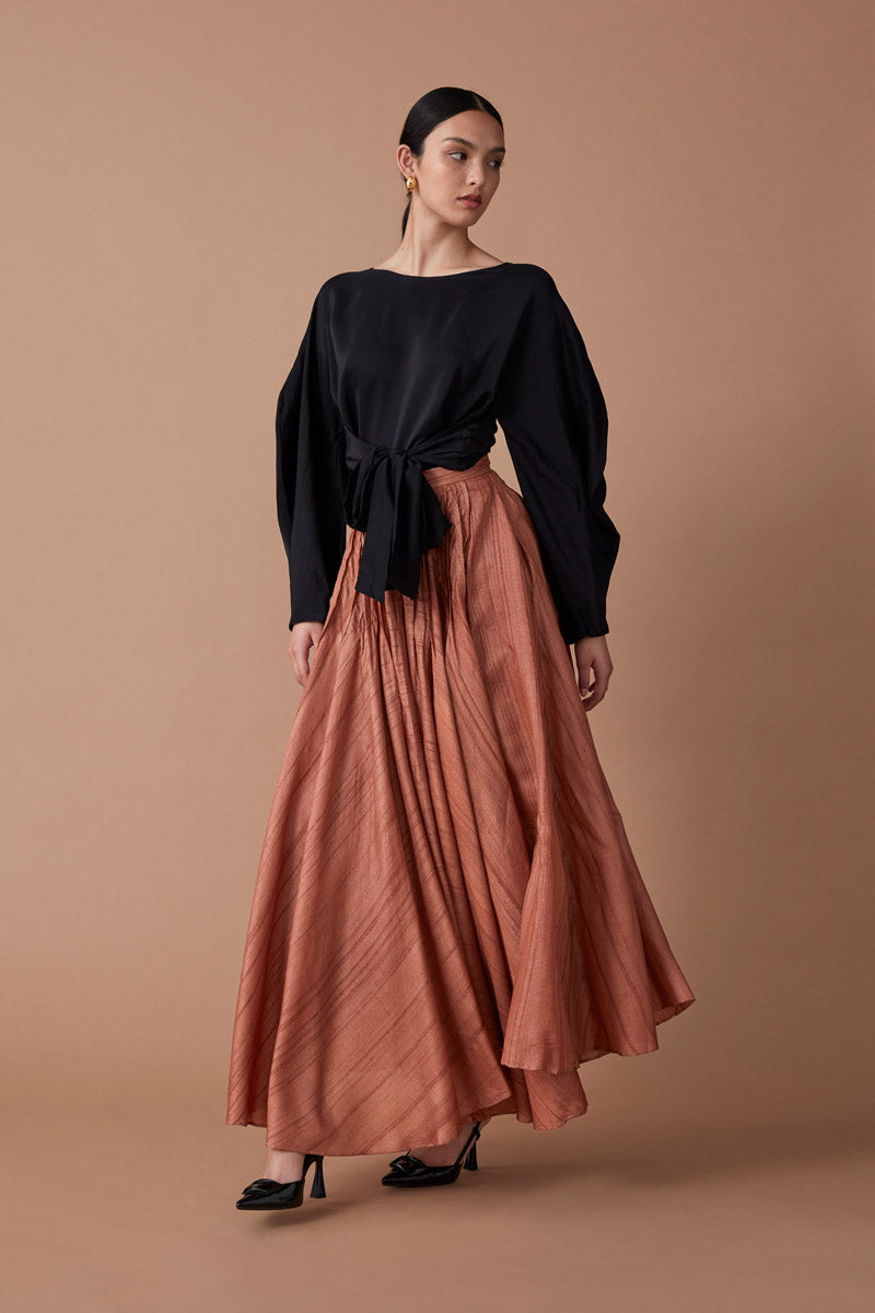 AMINA SWING SKIRT - TERRACOTTA