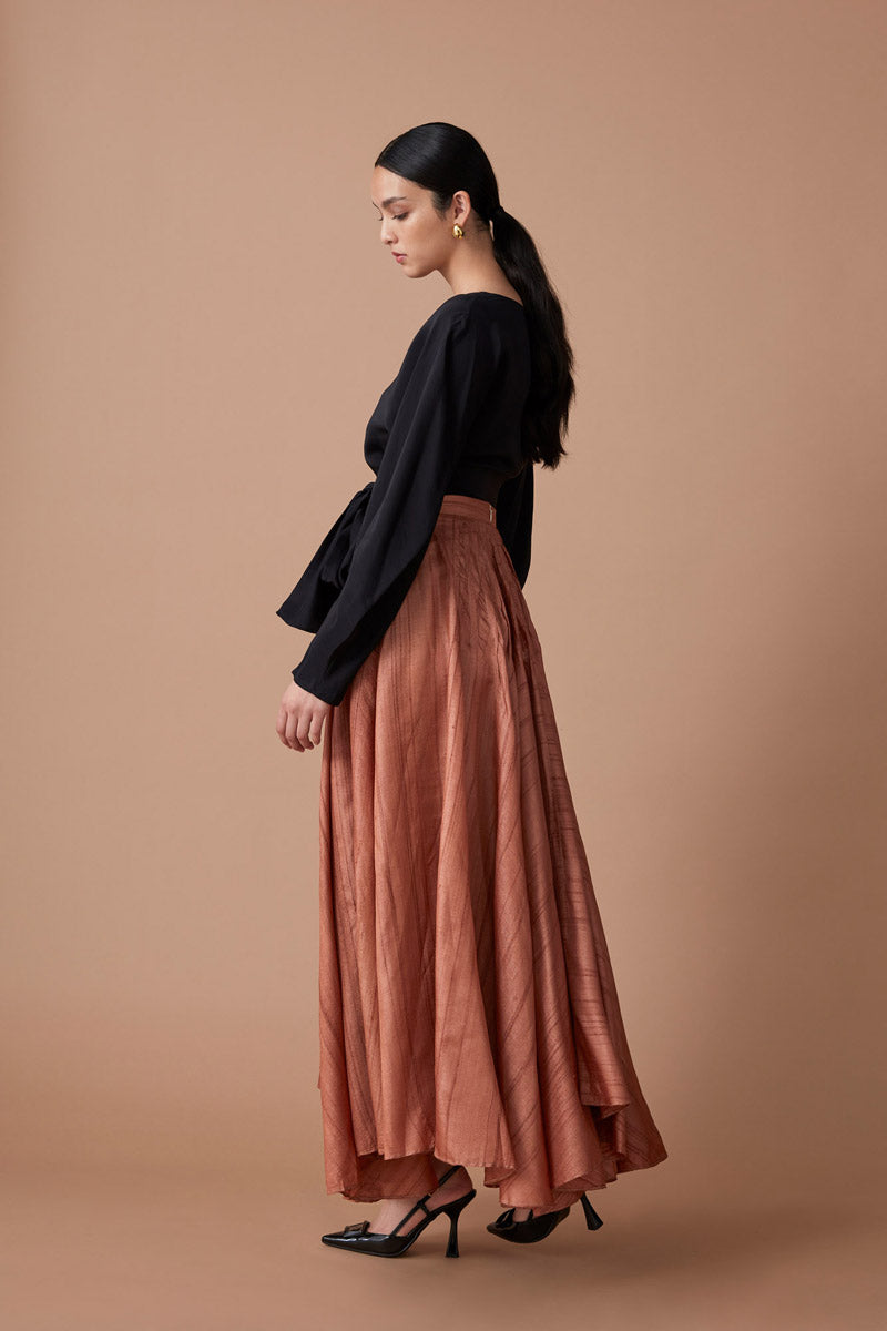 AMINA SWING SKIRT - TERRACOTTA