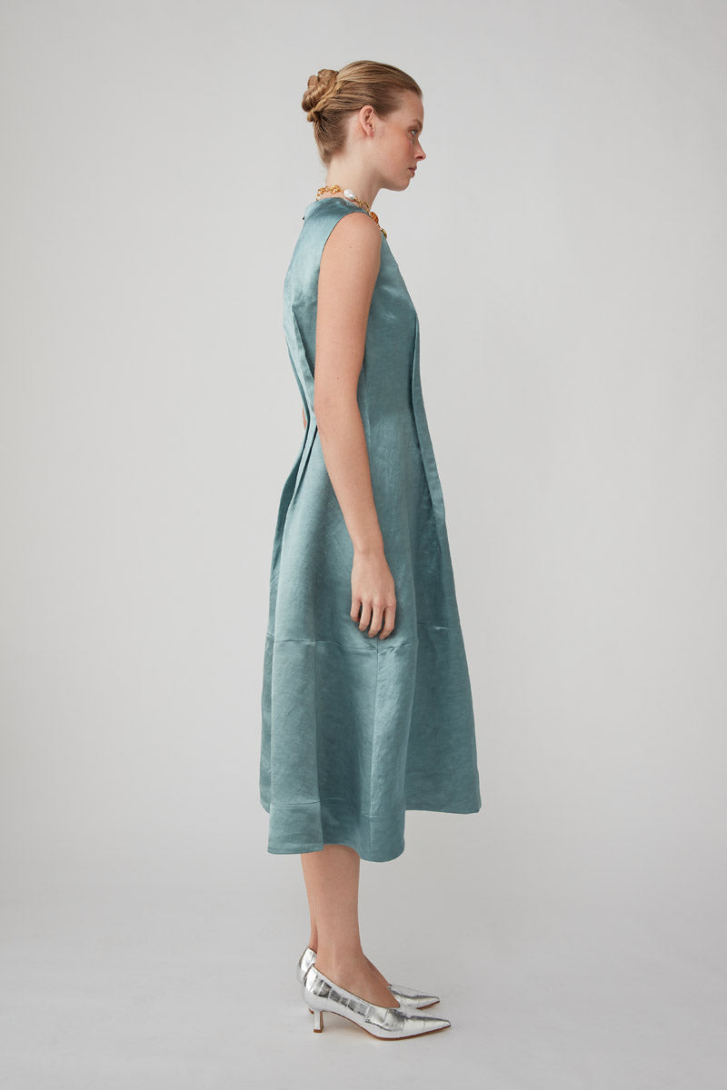 BIDA MIDI DRESS - SAXON BLUE