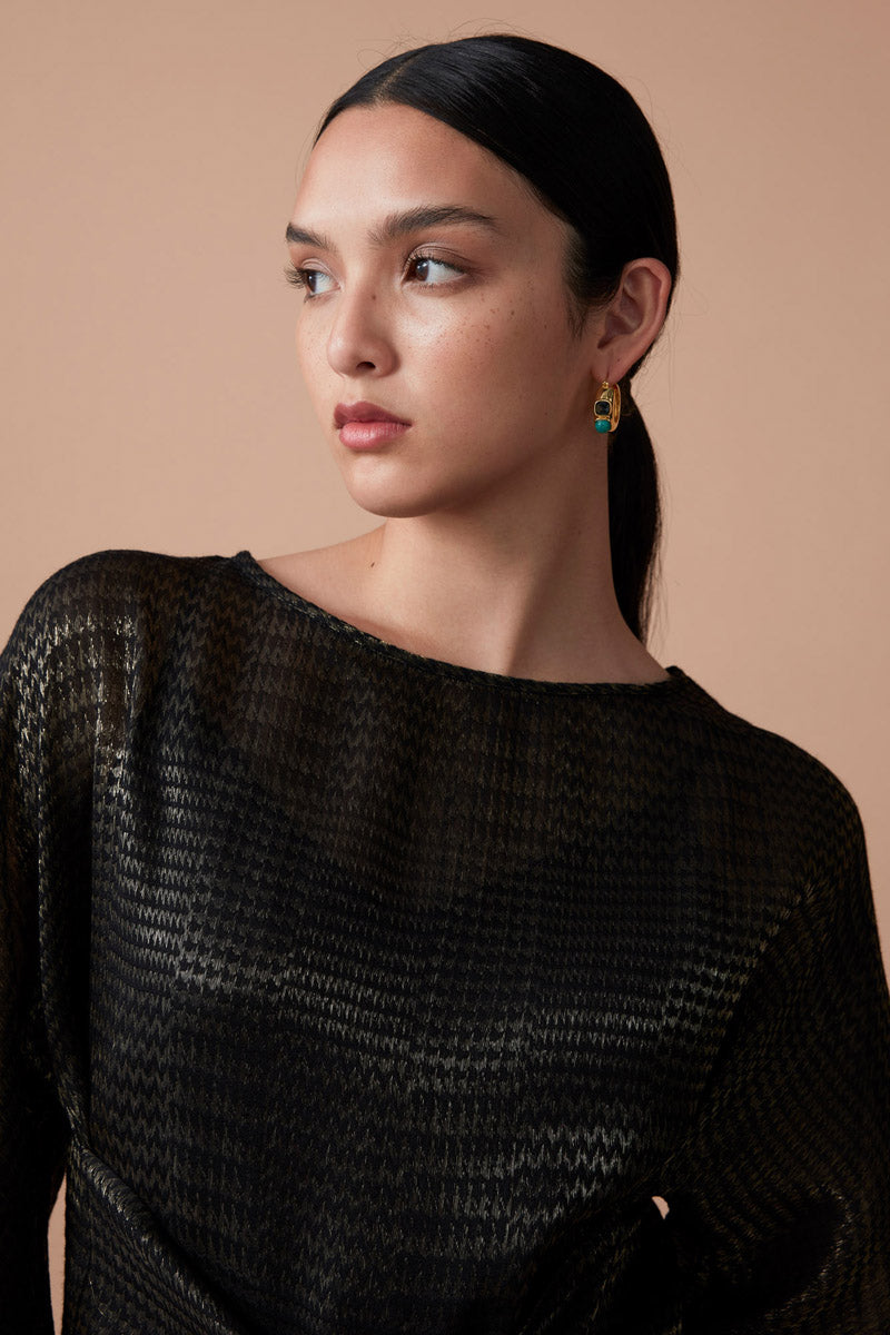 LIBA DRESS - NOIR/GOLD