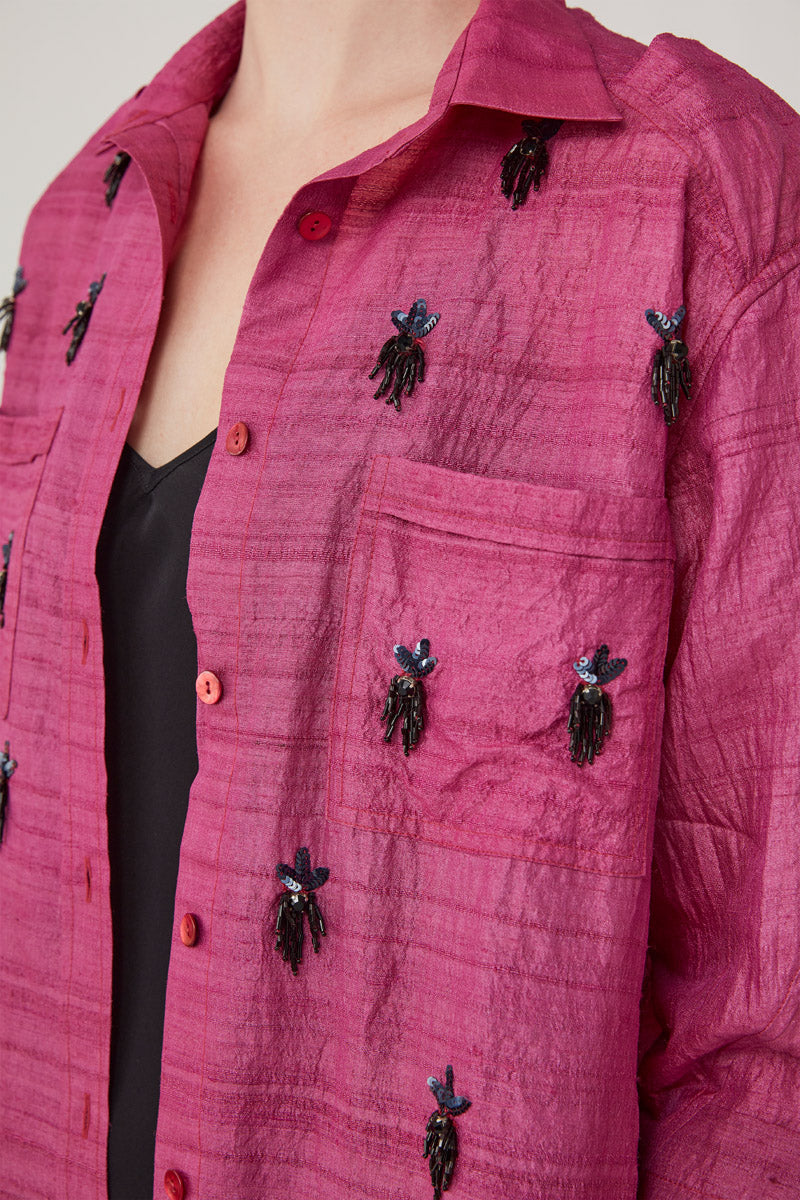SAYA BEADED SHIRT - ORCHID
