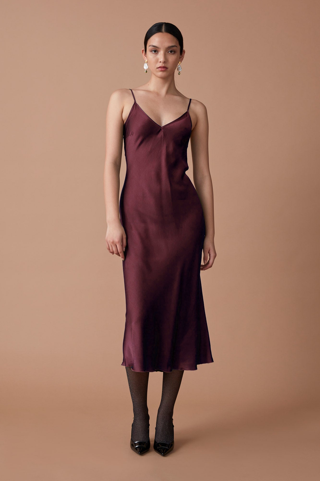 MASTANI SLIP DRESS - GARNET