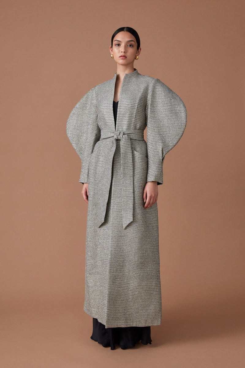 ZARIA MAXI COAT - SILVER