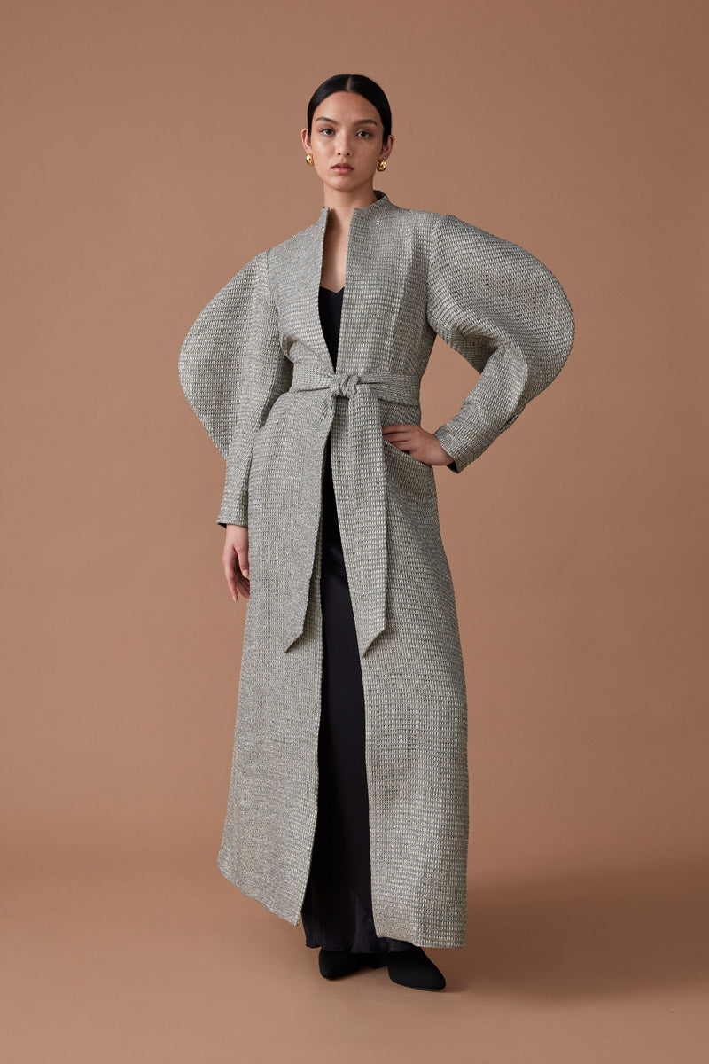 ZARIA MAXI COAT - SILVER