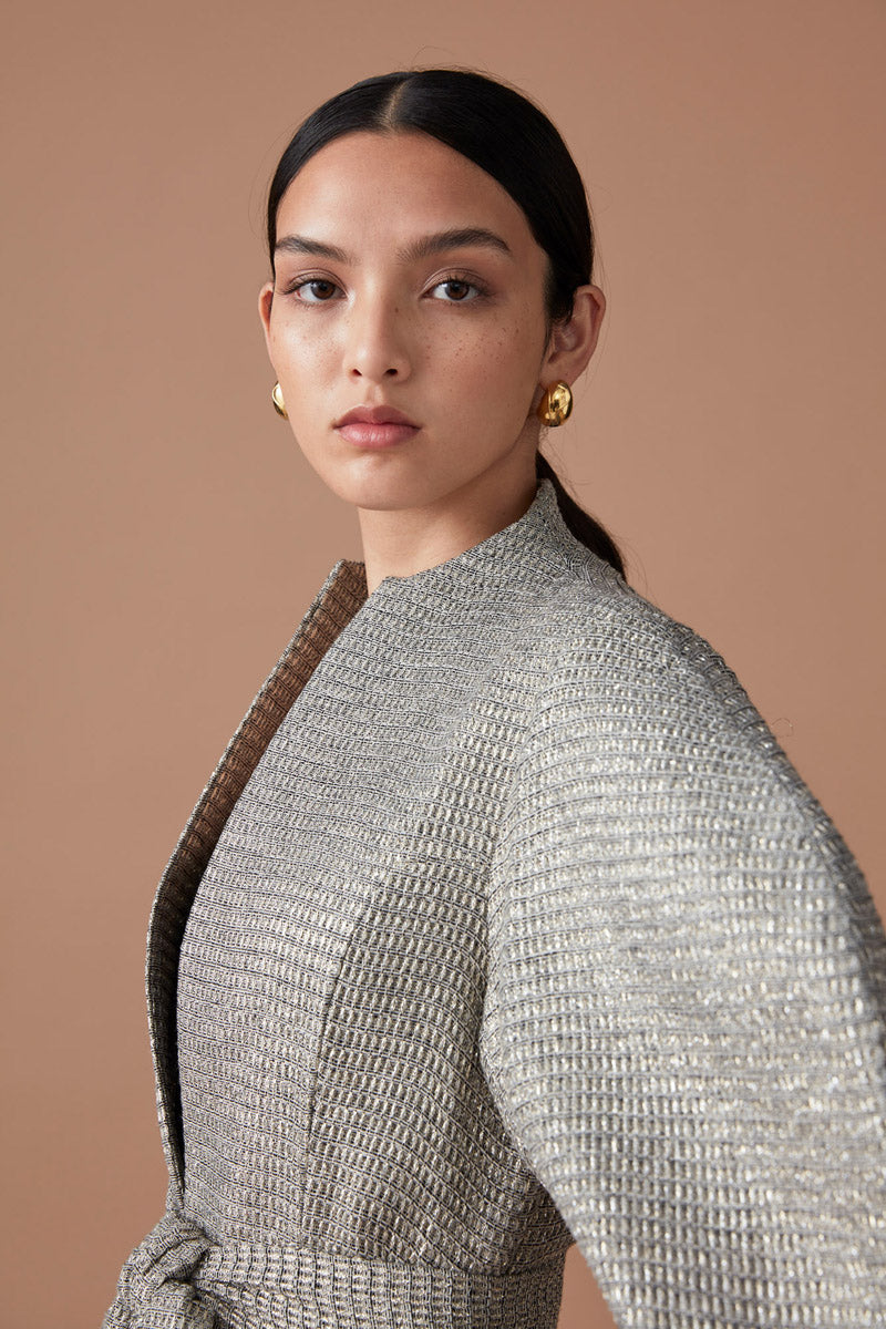 ZARIA MAXI COAT - SILVER