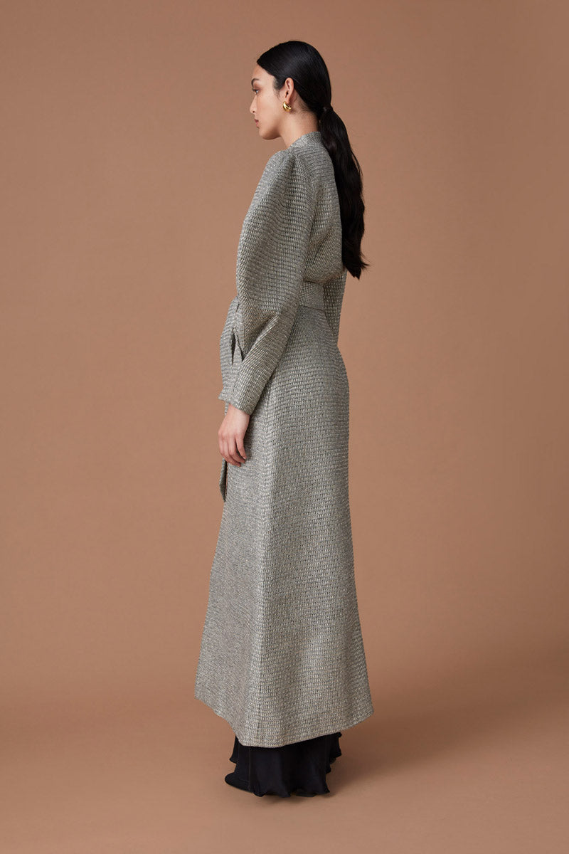 ZARIA MAXI COAT - SILVER