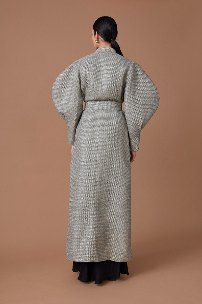 ZARIA MAXI COAT - SILVER