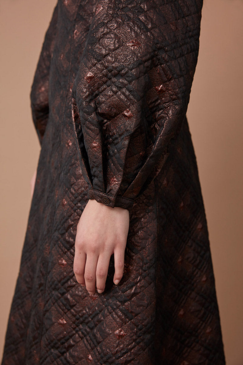 ZOHA DRESS-GARNET JAQUARD