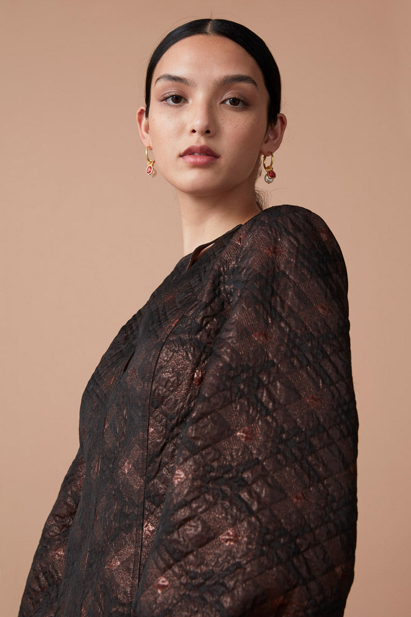 ZOHA DRESS-GARNET JAQUARD