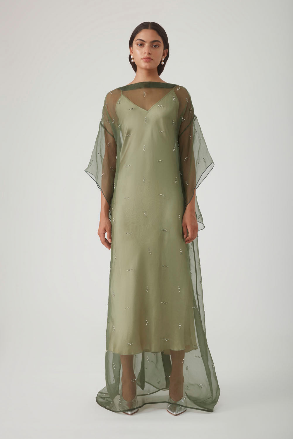 DUA EMBELLISHED KIMONO-OLIVE