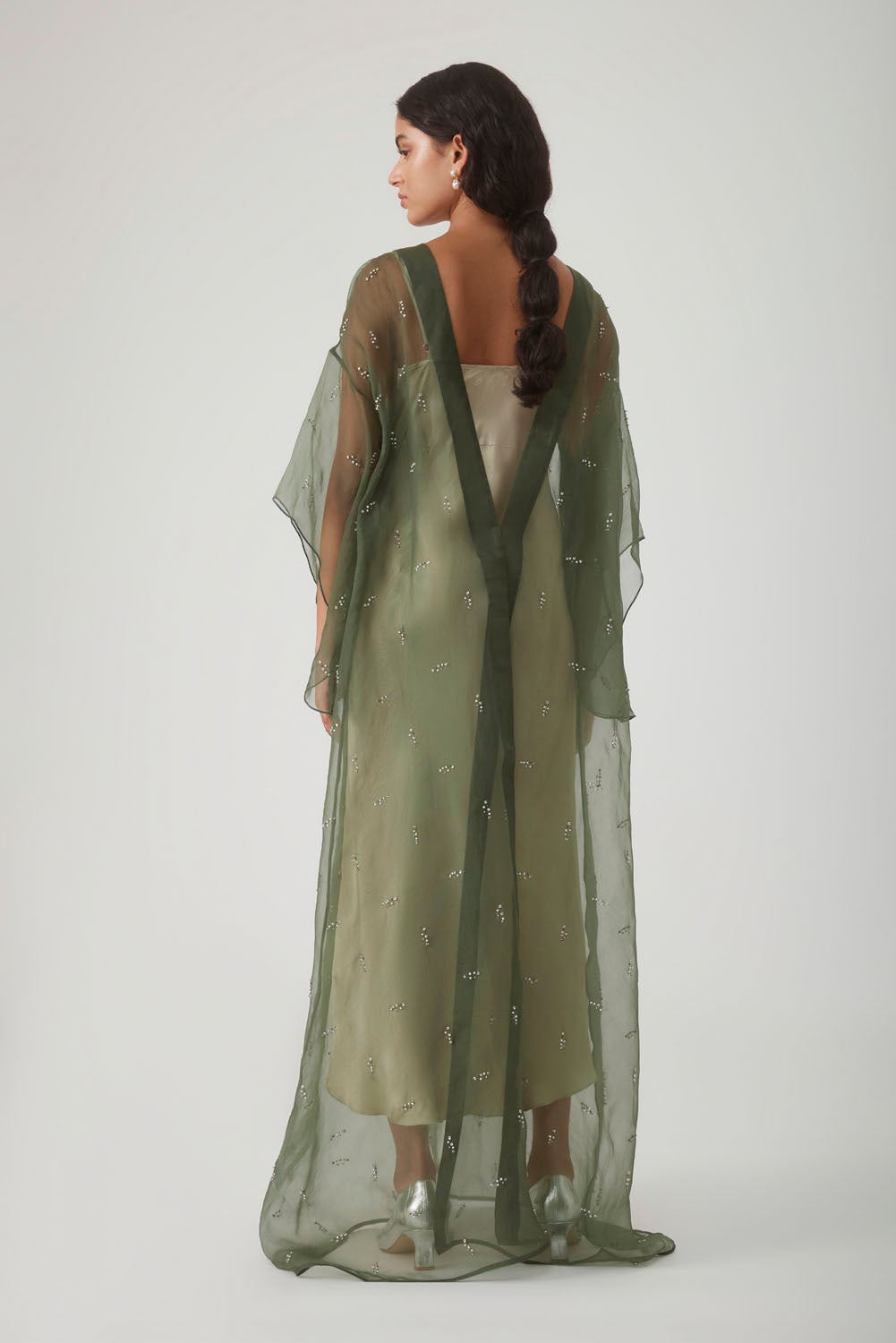 DUA EMBELLISHED KIMONO-OLIVE