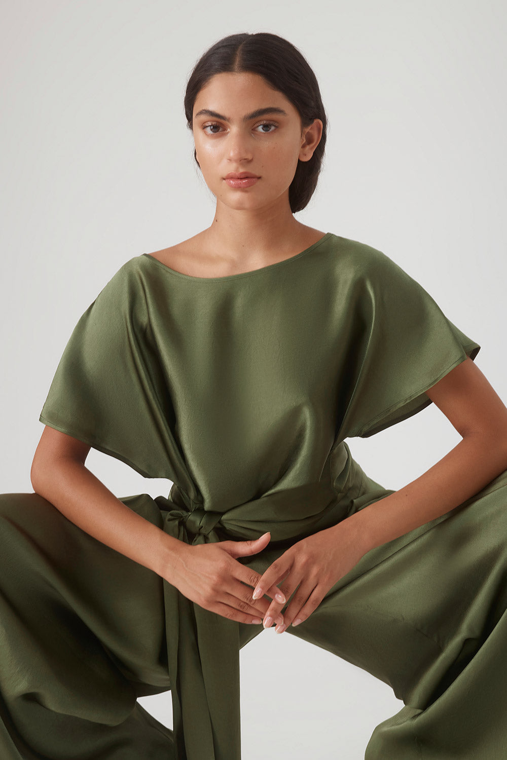 RANI WRAP TOP - OLIVE