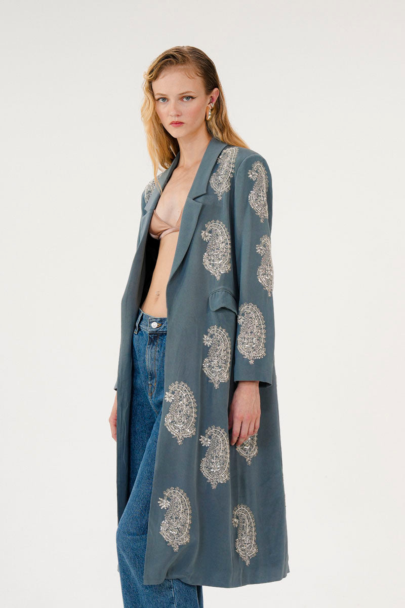 ORNATE PAISLEY COAT - DUSK