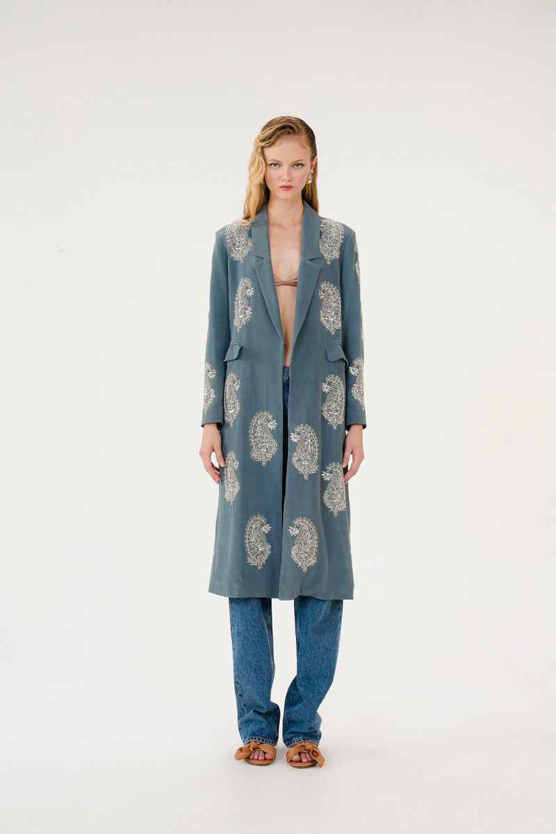 ORNATE PAISLEY COAT - DUSK
