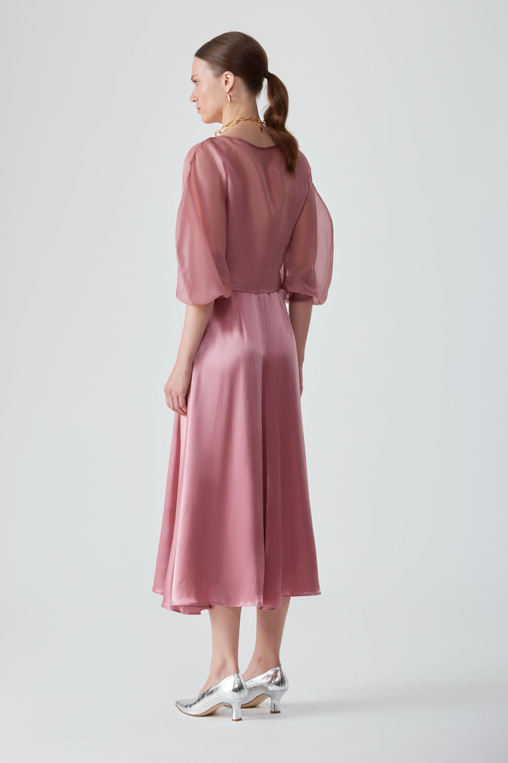 ROOHI ORGANZA WRAP TOP-PINK SALT