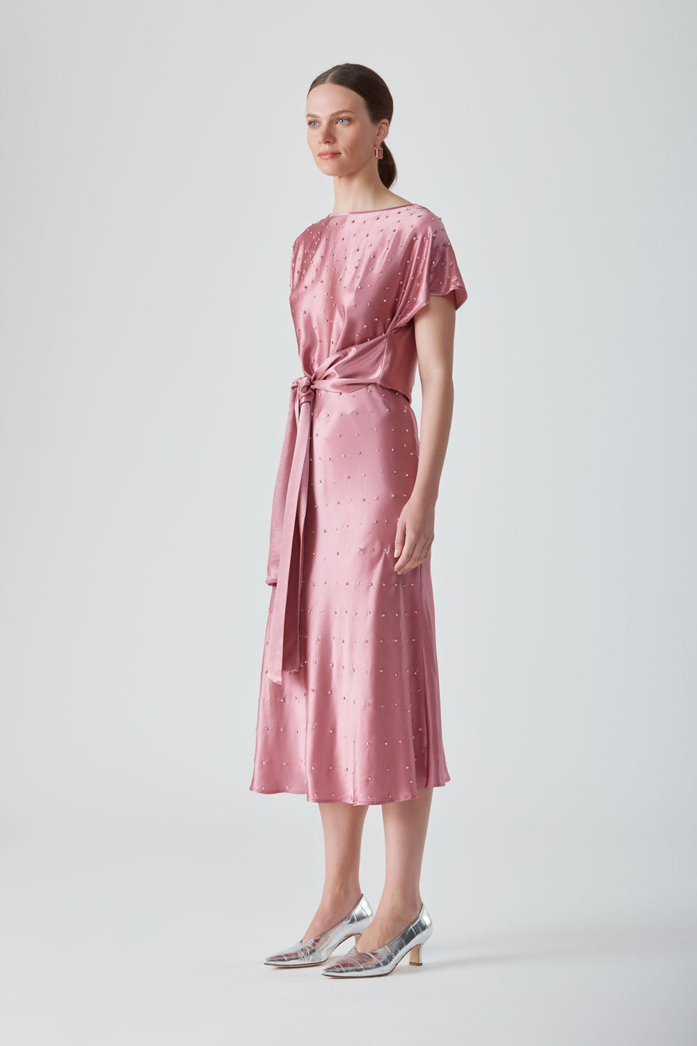 BEEJ EMBELLISHED SKIRT-PINK SALT