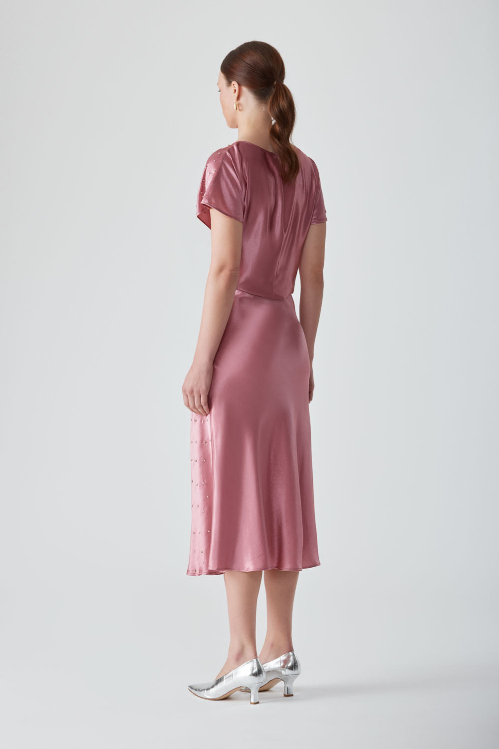 BEEJ EMBELLISHED SKIRT-PINK SALT