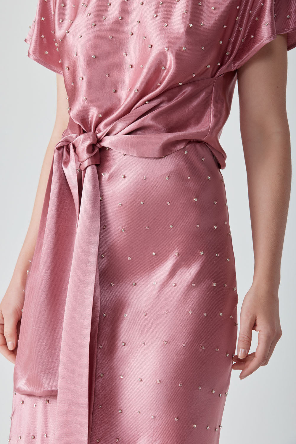 BEEJ EMBELLISHED SKIRT-PINK SALT
