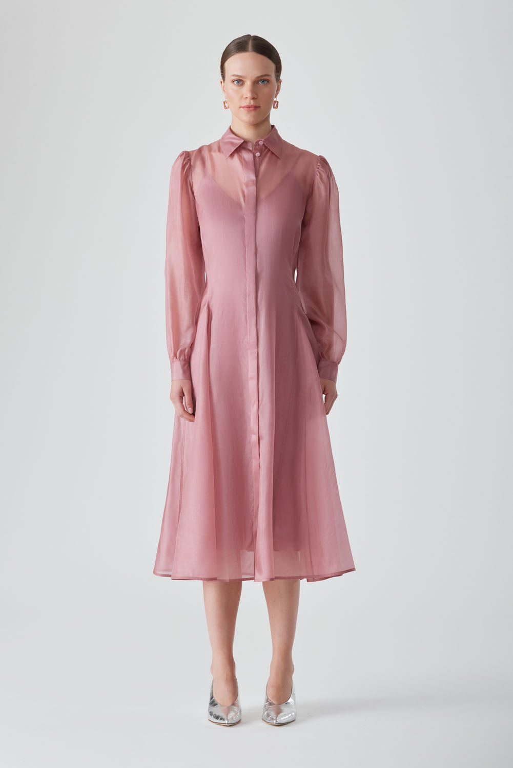 HIBA SHIRT DRESS-PINK SALT