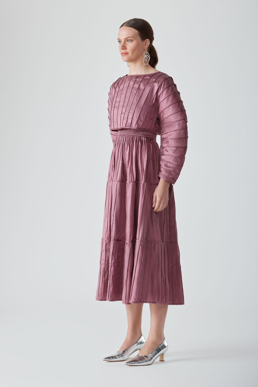 AFAF HANDPIPED SKIRT-LAVENDER