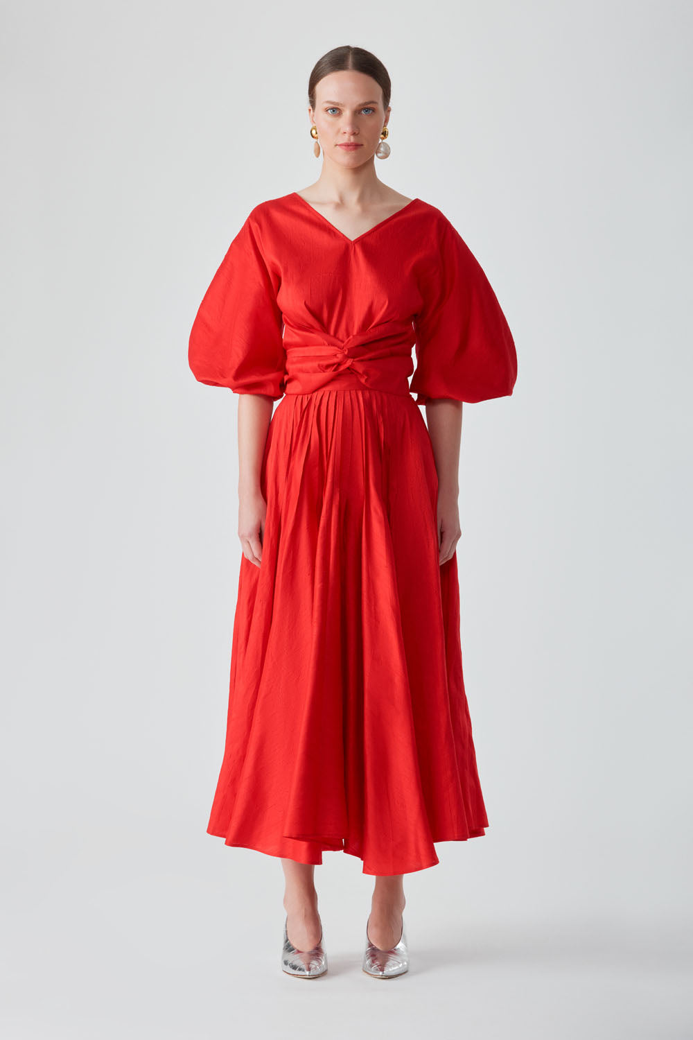 AMINA SWING SKIRT-RED CHILLI